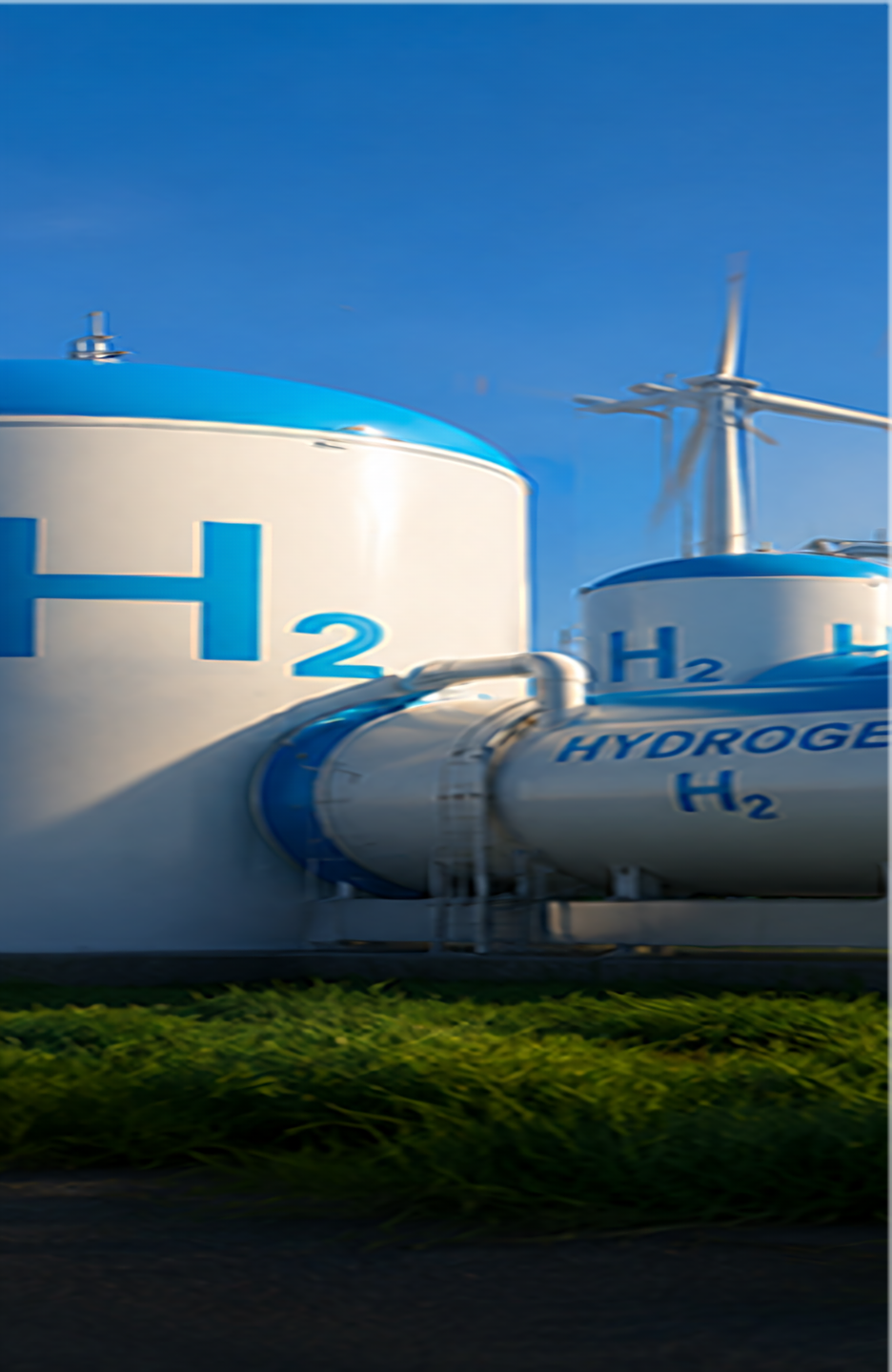Hydrogen power plant storage tanks